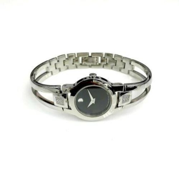 Movado Amorosa Women's Watch Stainless Steel Factory Set Diamonds - Picture 2 of 8